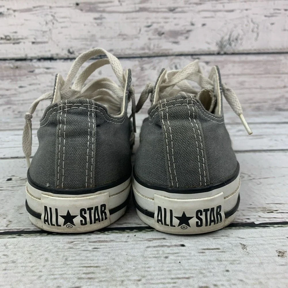 Converse [Size‎ Women's 7 Men's 5] Low Top Gray Canvas Sneakers Lace Up - Picture 5 of 10